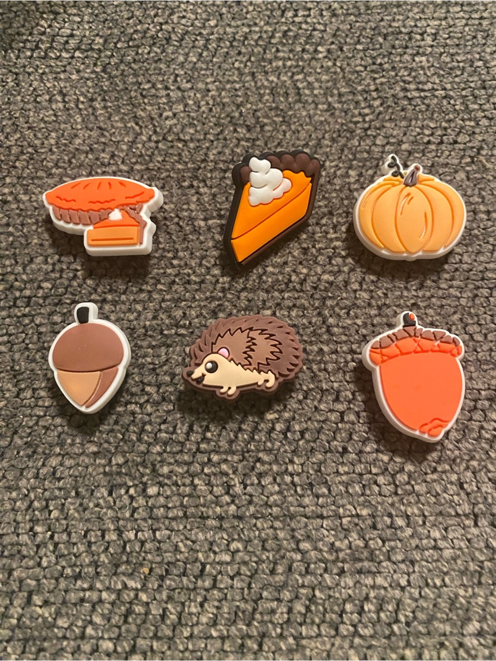 Autumn Animal & Pumpkin Small Croc Shoe Charms - Orange & Brown